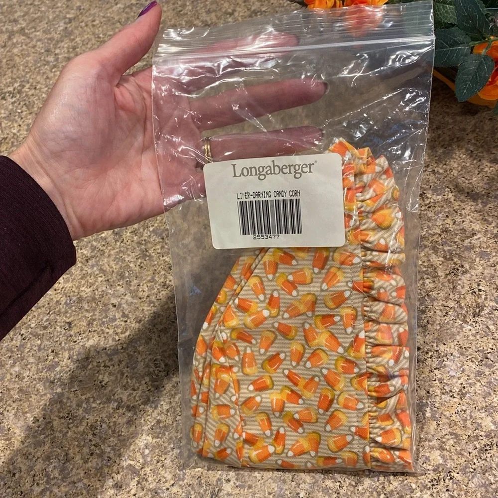 NIP Longaberger Candy Corn Darning Liner 2553477 Halloween Orange